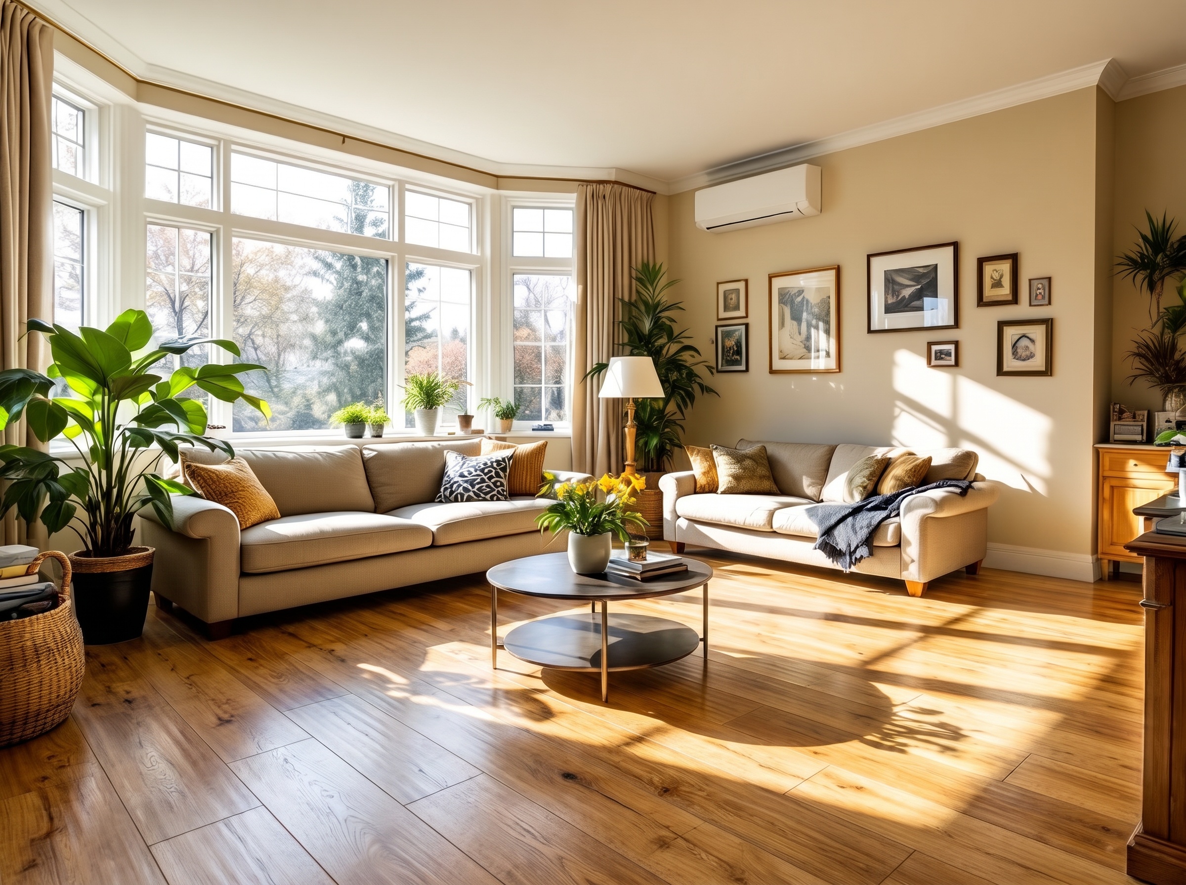 The same room after, rendered by Flora