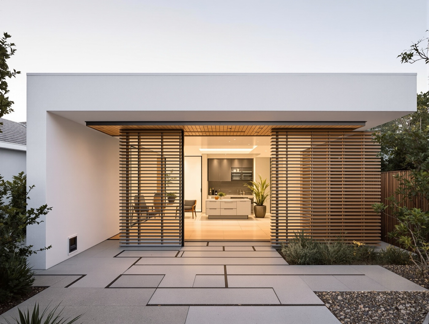 Warm Modern home — Modern Courtyard Bungalow